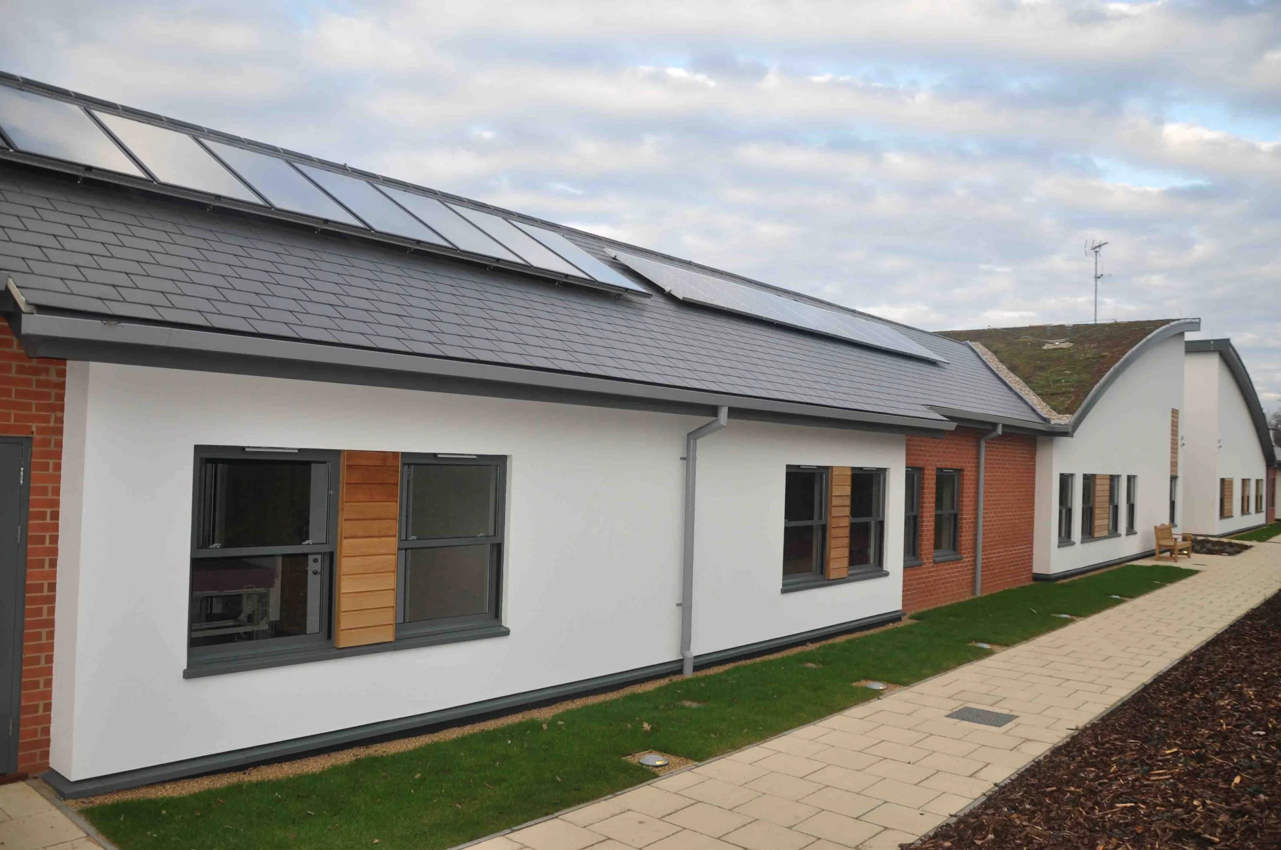 Lochinvar solar water heating panels on hospital roof