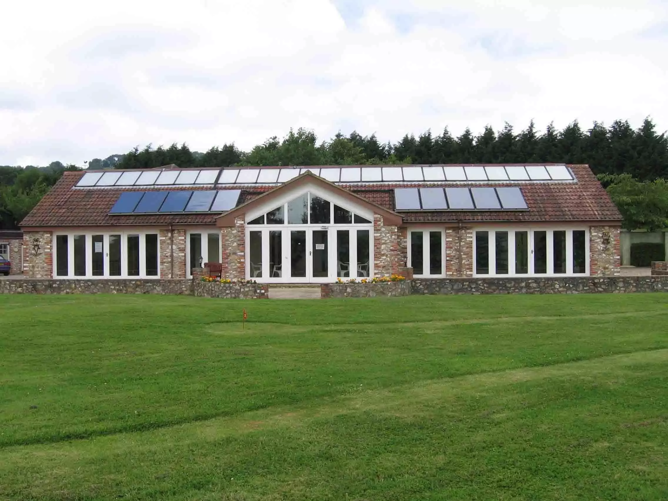 Tile On roof solar swimming pool heater panel array